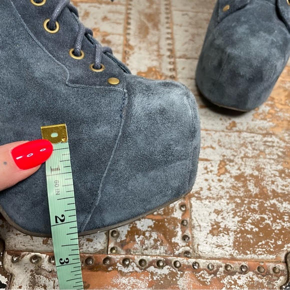 Jeffery Campbell Lita Blue Suede Lace Up Platforms - Picture 12 of 15